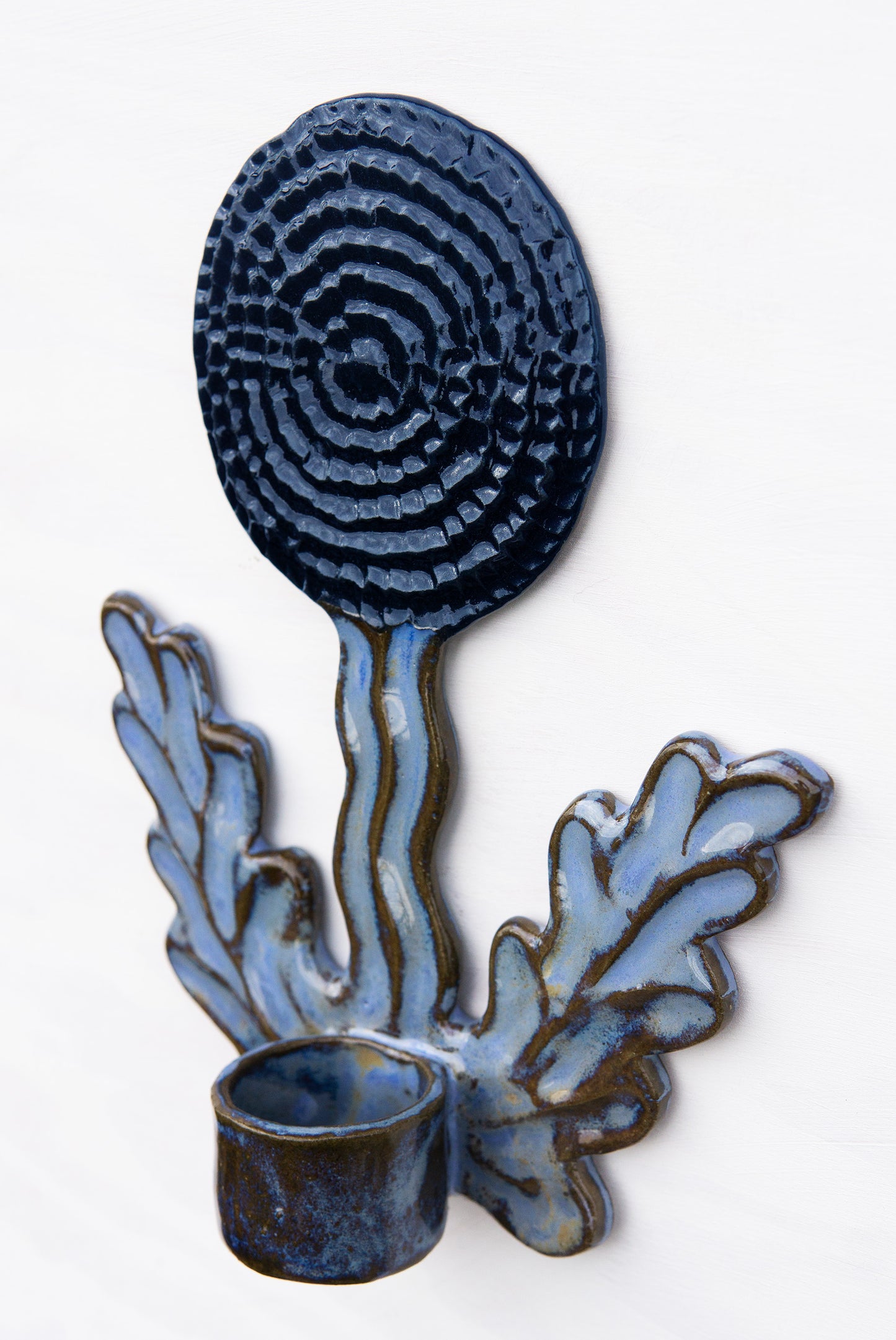 Candle Holder Dandelion Blue & Blue