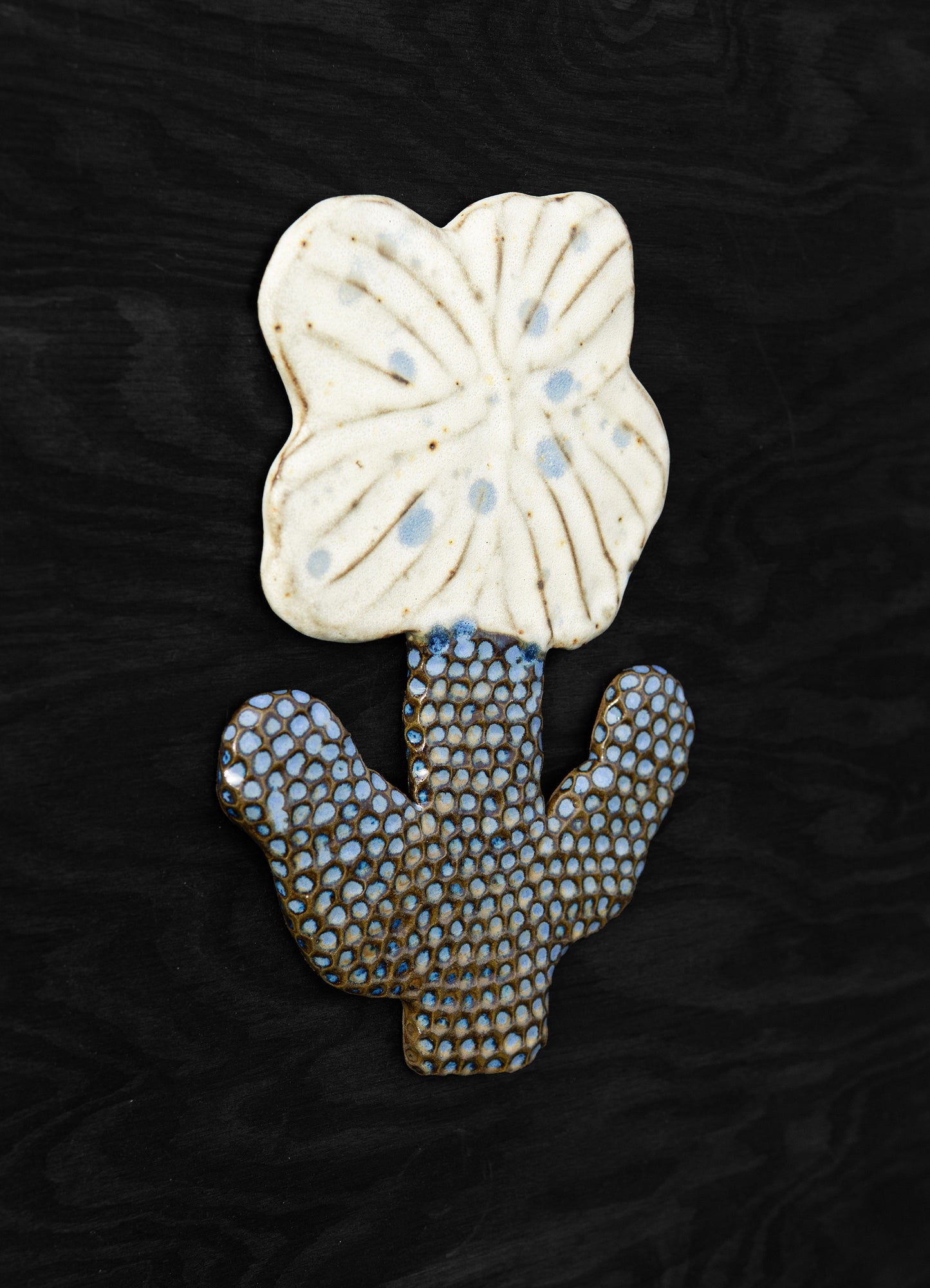 Flower White & Blue Dots