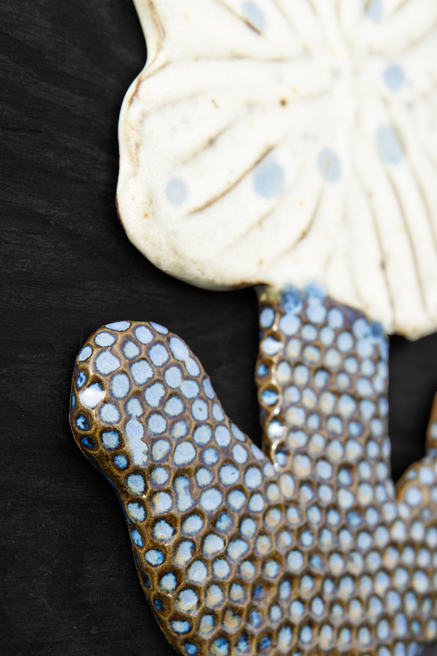 Flower White & Blue Dots