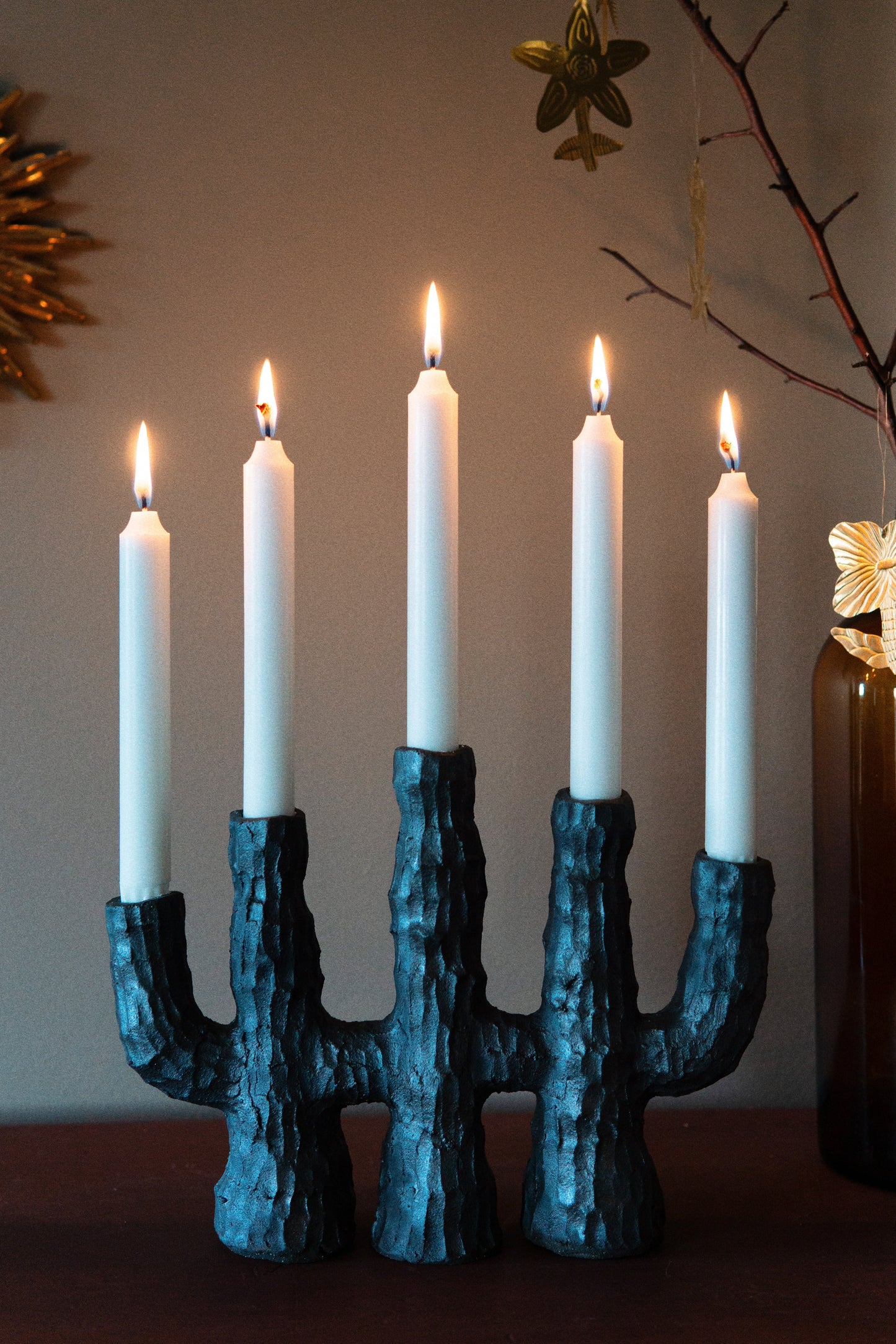 Gray Candle Holder