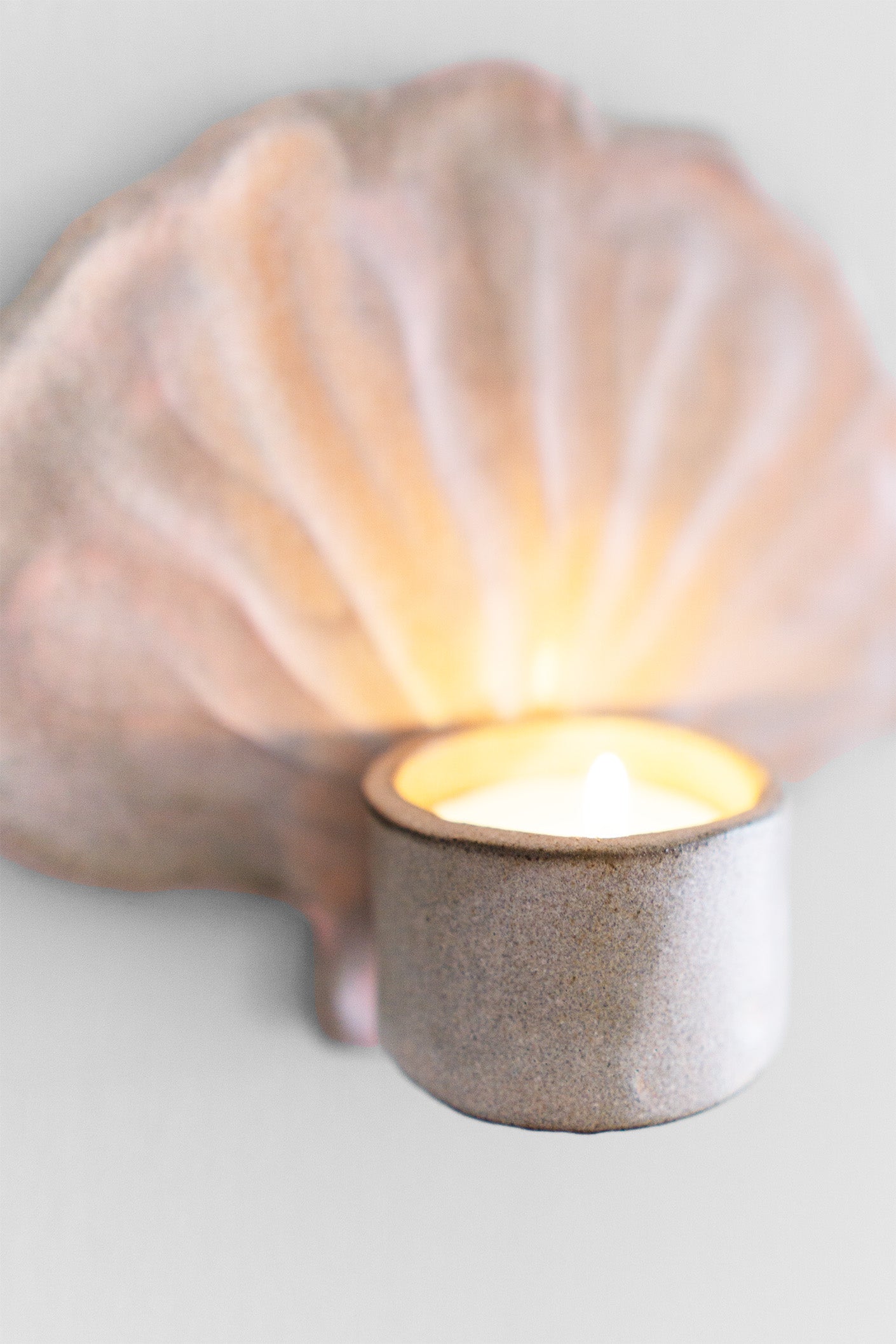 Shell Candle Holder Pink