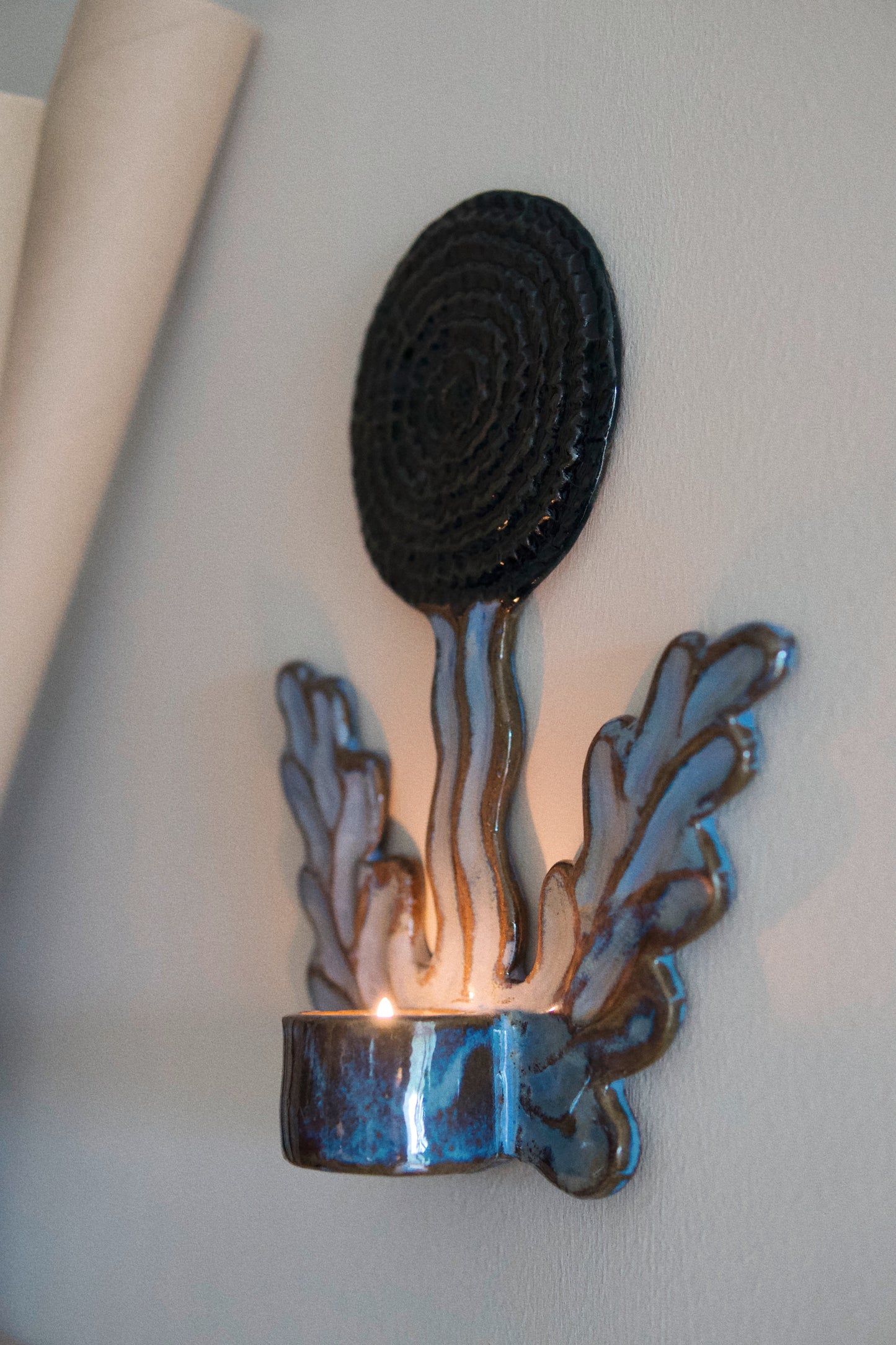 Candle Holder Dandelion Blue & Blue