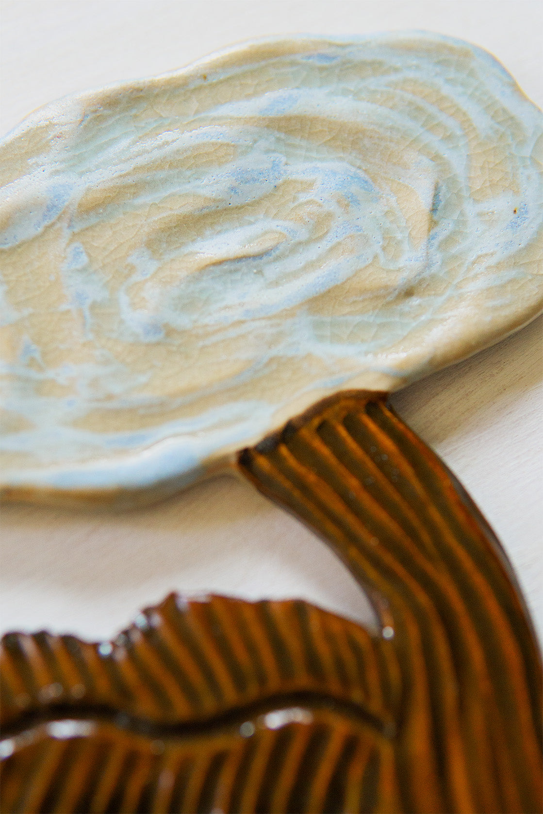 Flower Brown Painted Blue