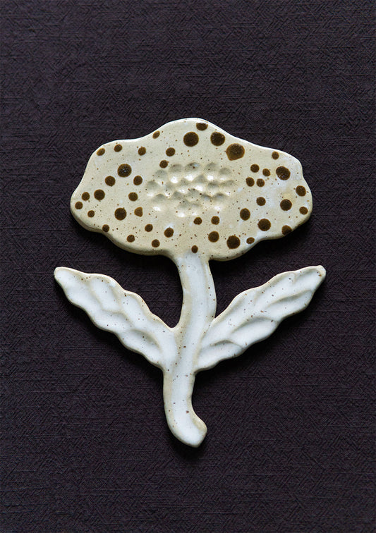 Flower White Brown Dots