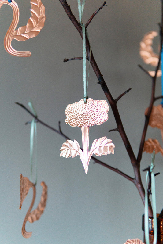 Copper Flower Christmas Ornament