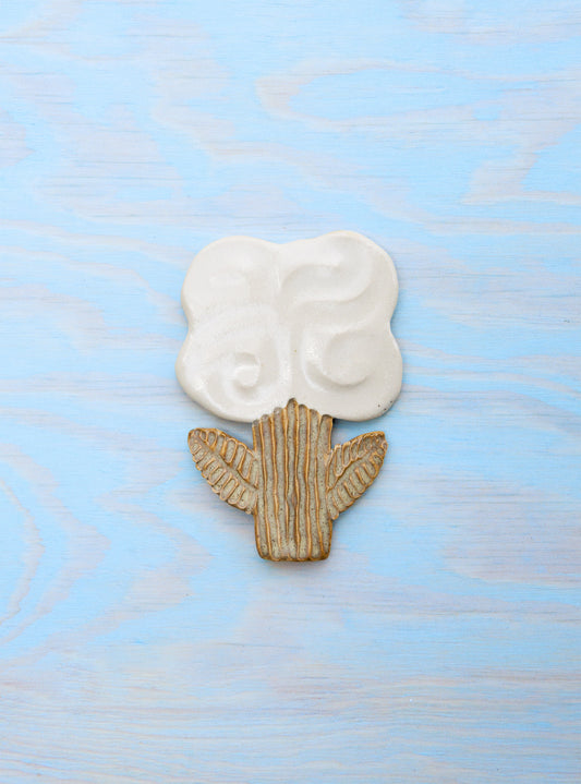 Small Flower White & Beige