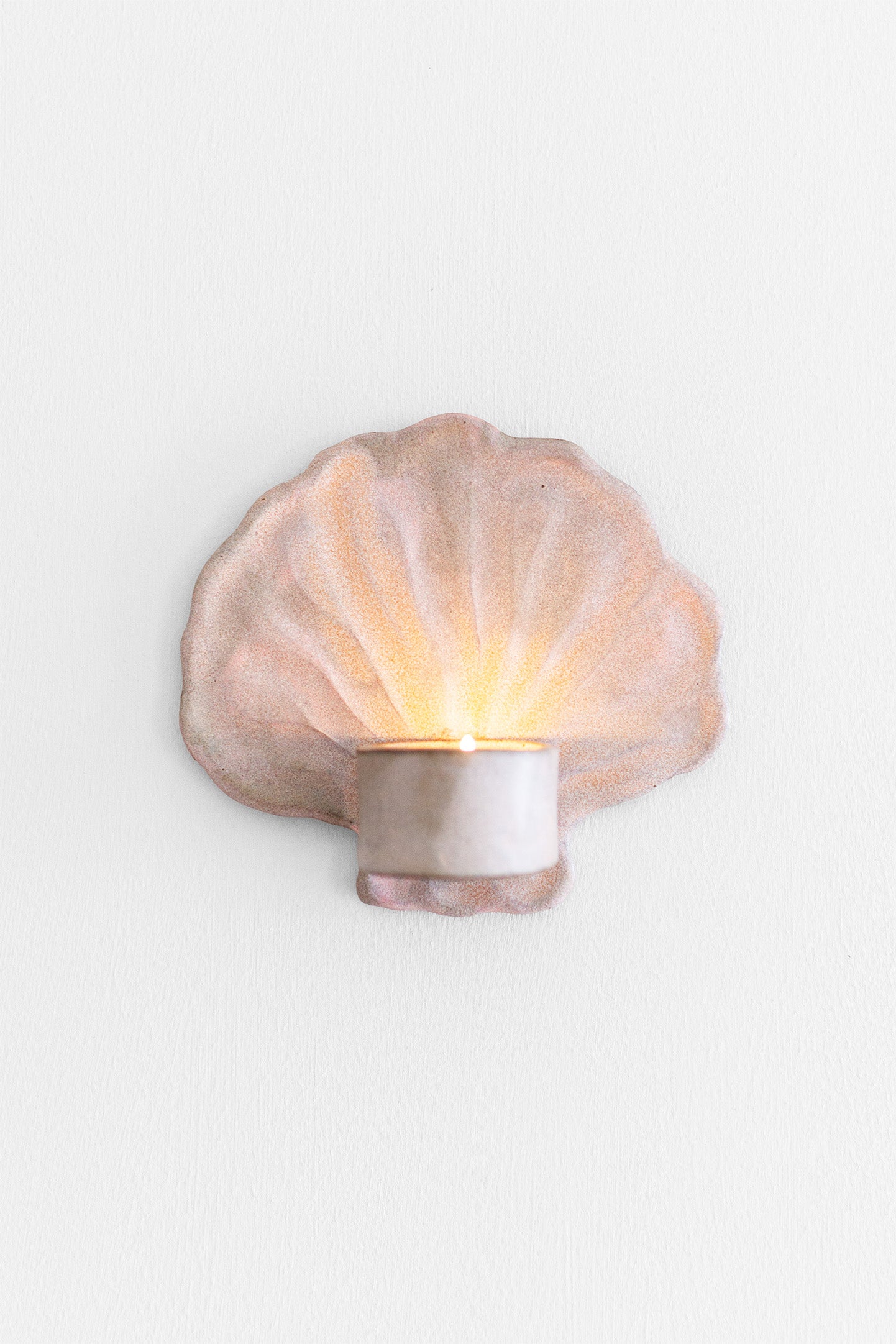 Shell Candle Holder Pink
