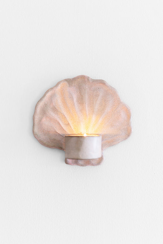 Shell Candle Holder Pink