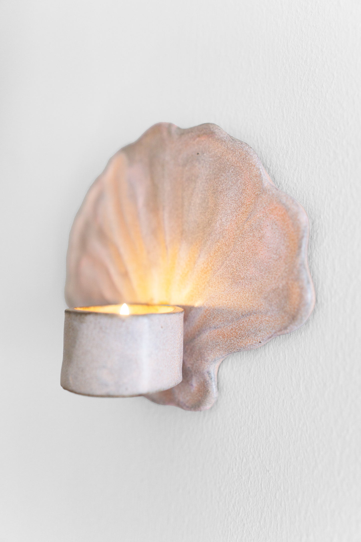 Shell Candle Holder Pink