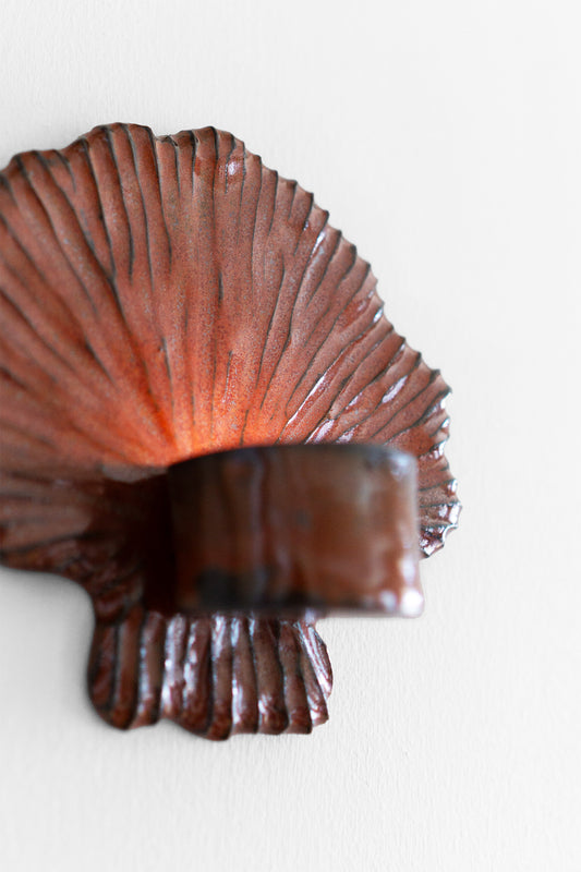 Shell Candle Holder Red