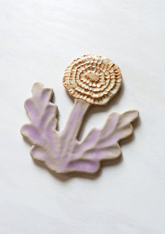 Small Dandelion Lilac Beige Speckled