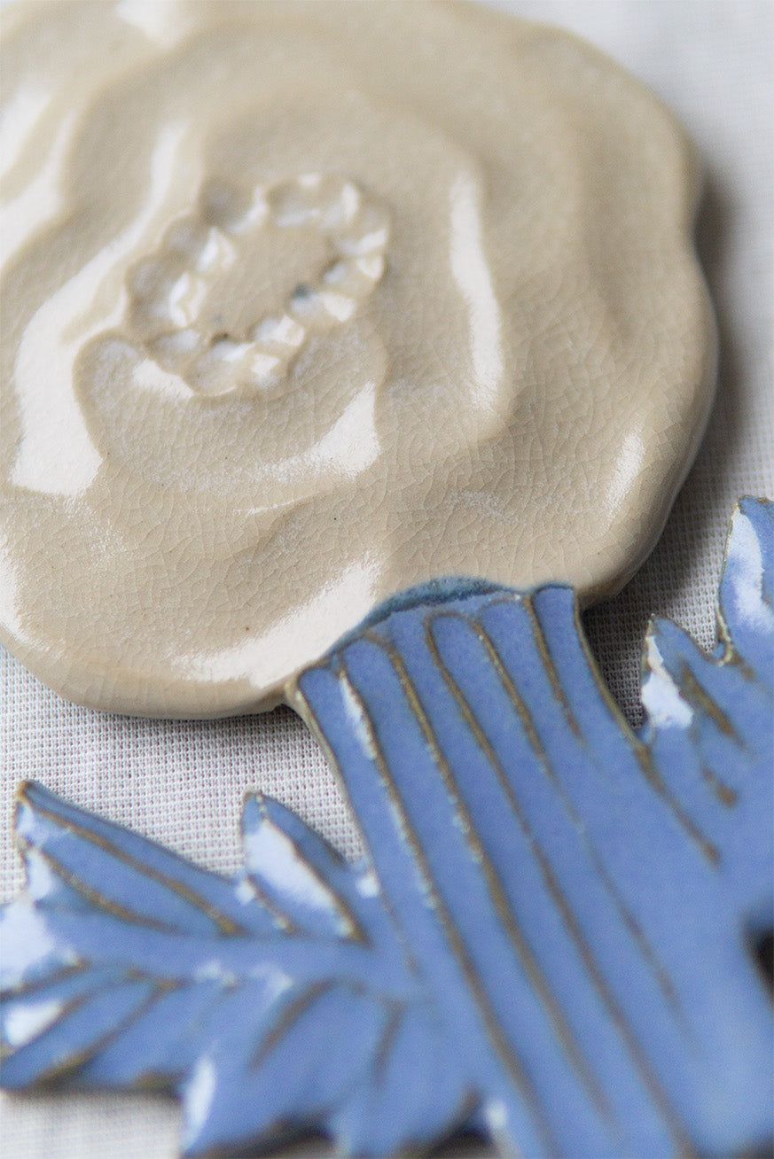 Small Flower Beige Blue