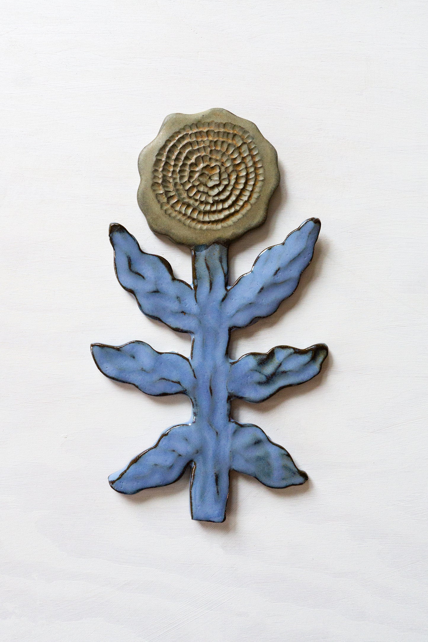 Tall Flower Blue Beige