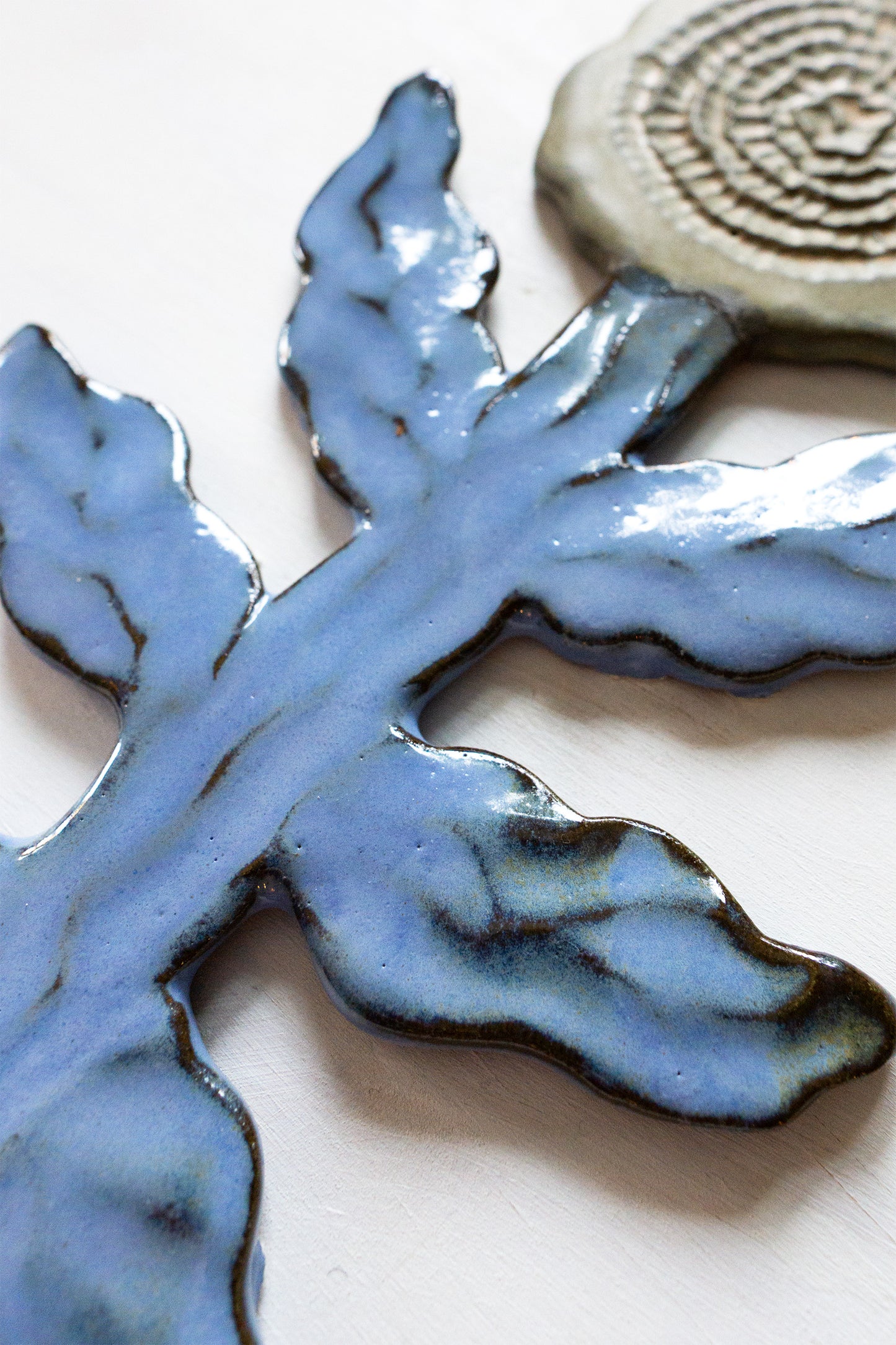 Tall Flower Blue Beige